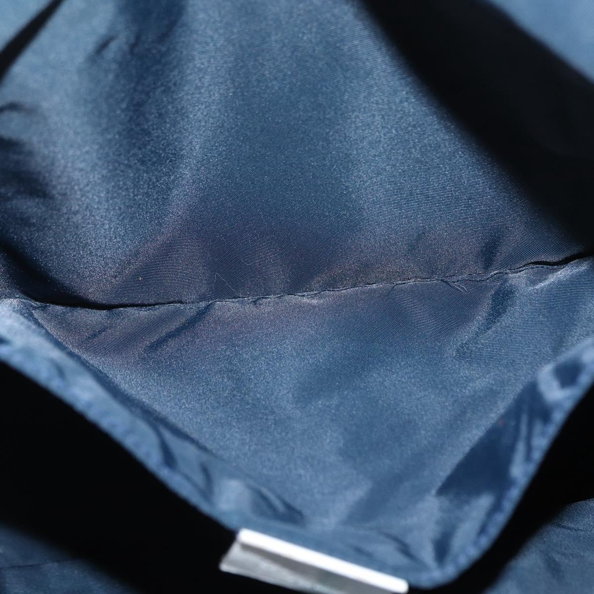 GUCCI Shoulder Bag Nylon Navy Silver 189662 Auth ka1054