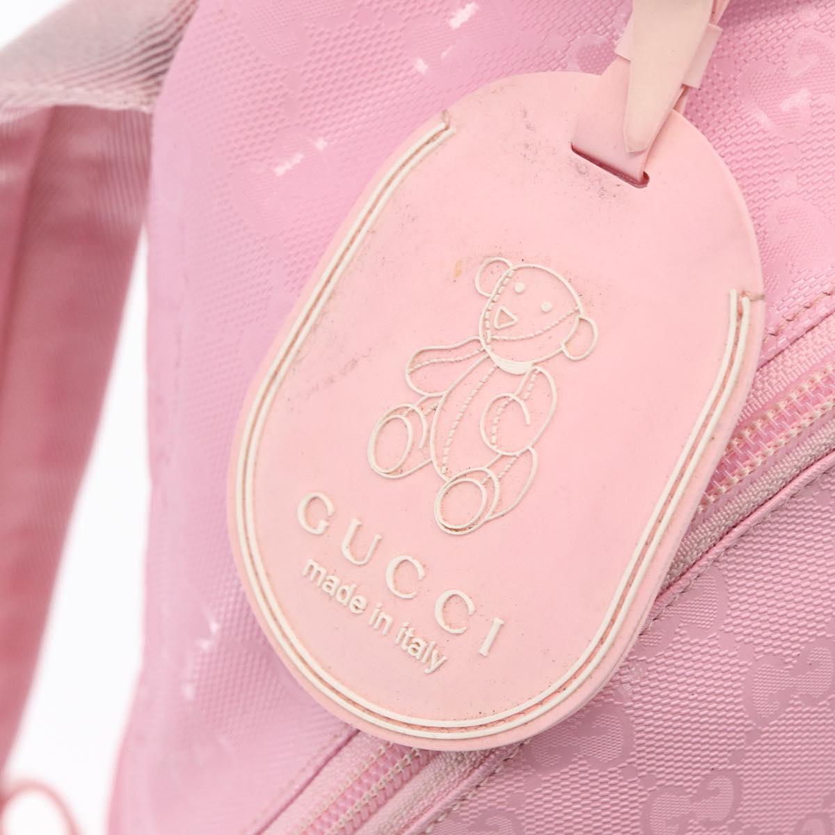 GUCCI GG Implementation Backpack PVC Silver Pink 271327 Auth ka1055