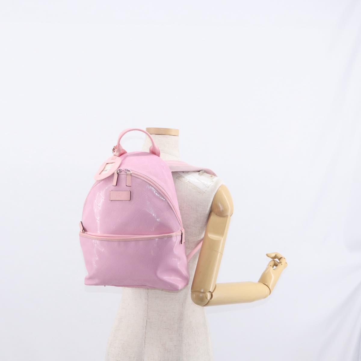 GUCCI GG Implementation Backpack PVC Silver Pink 271327 Auth ka1055