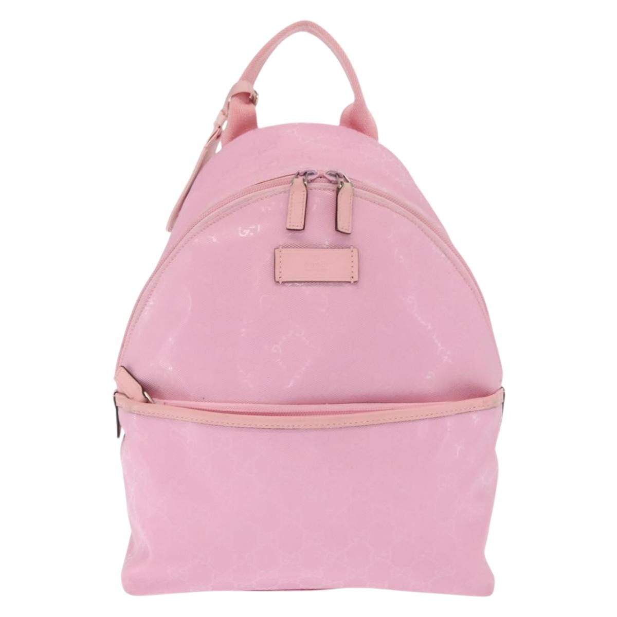 GUCCI GG Implementation Backpack PVC Silver Pink 271327 Auth ka1055
