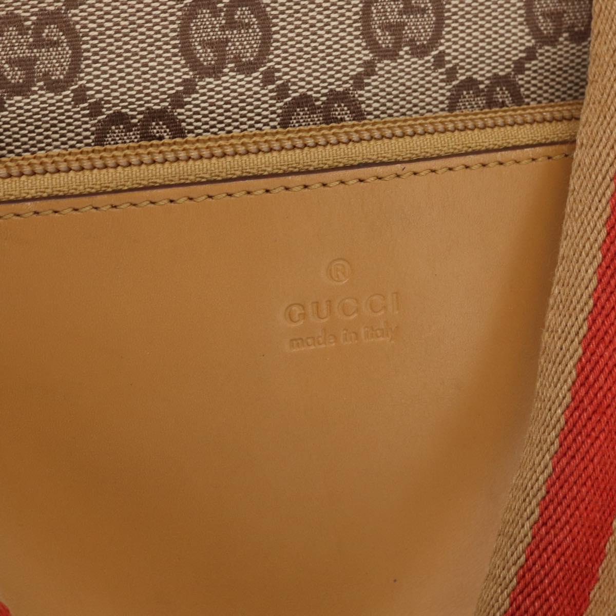 GUCCI GG Canvas Tote Bag Beige Silver 019 0402 1705 Auth ka1063