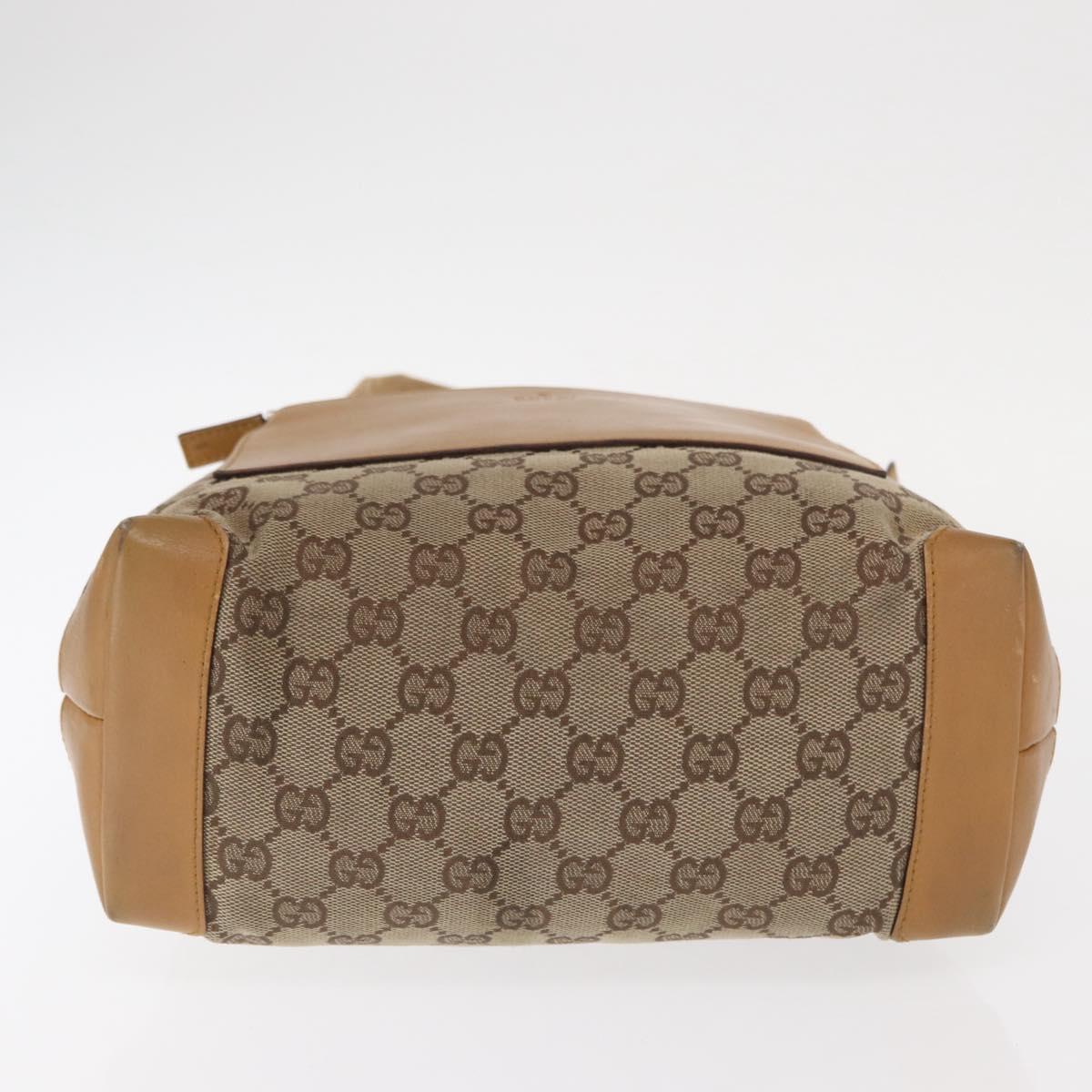 GUCCI GG Canvas Tote Bag Beige Silver 019 0402 1705 Auth ka1063