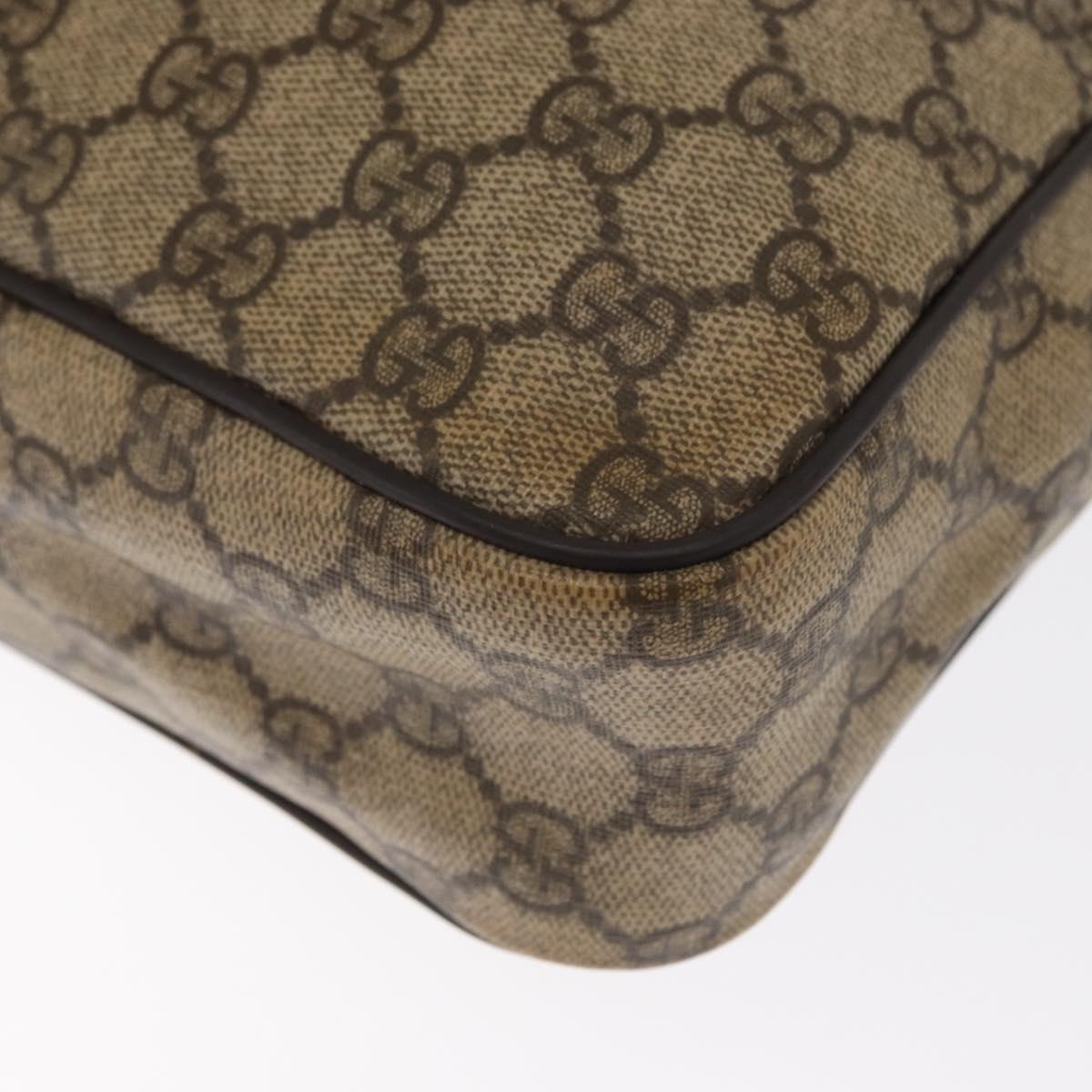 GUCCI GG Supreme Shoulder Bag PVC Beige Gold 201448 Auth ka1064