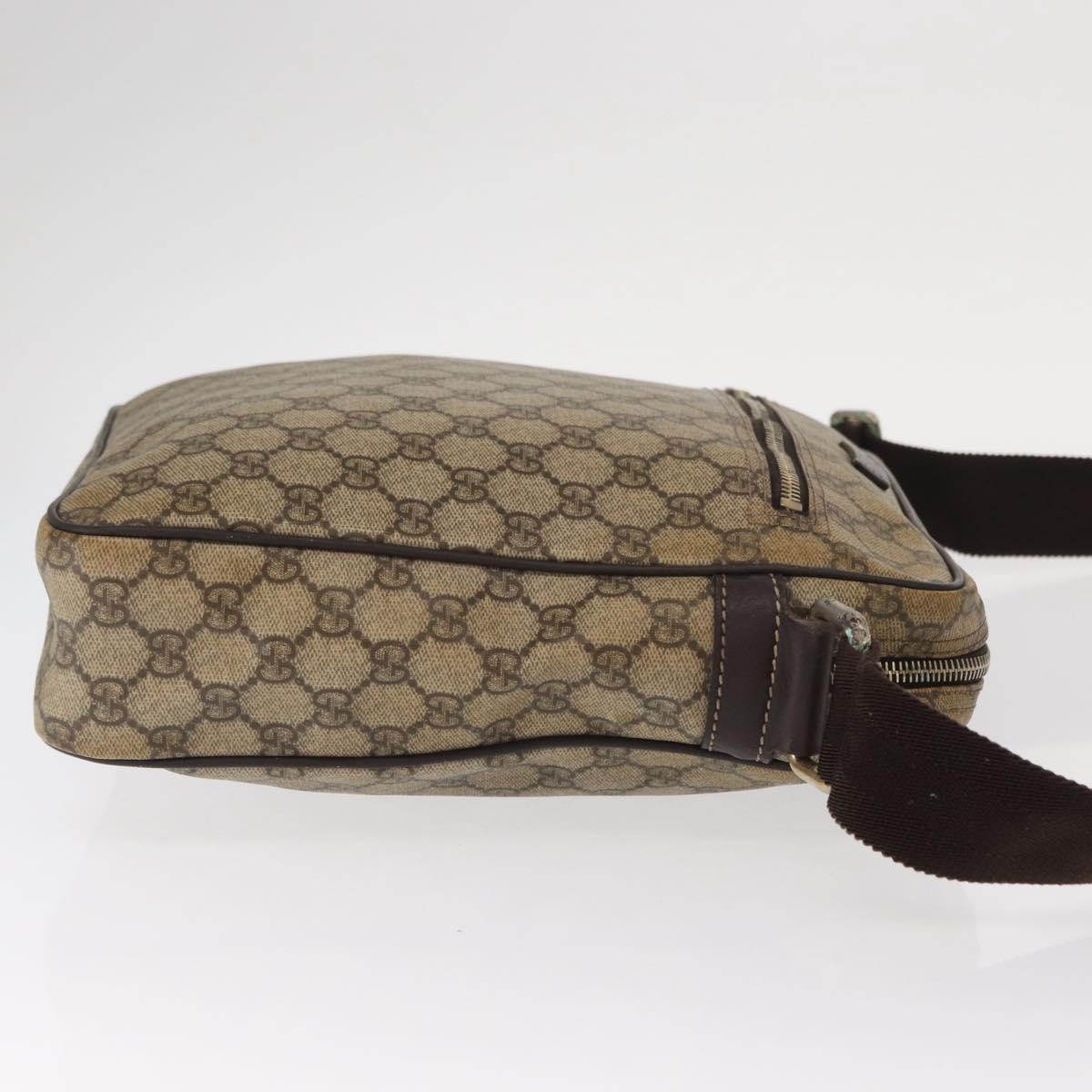 GUCCI GG Supreme Shoulder Bag PVC Beige Gold 201448 Auth ka1064