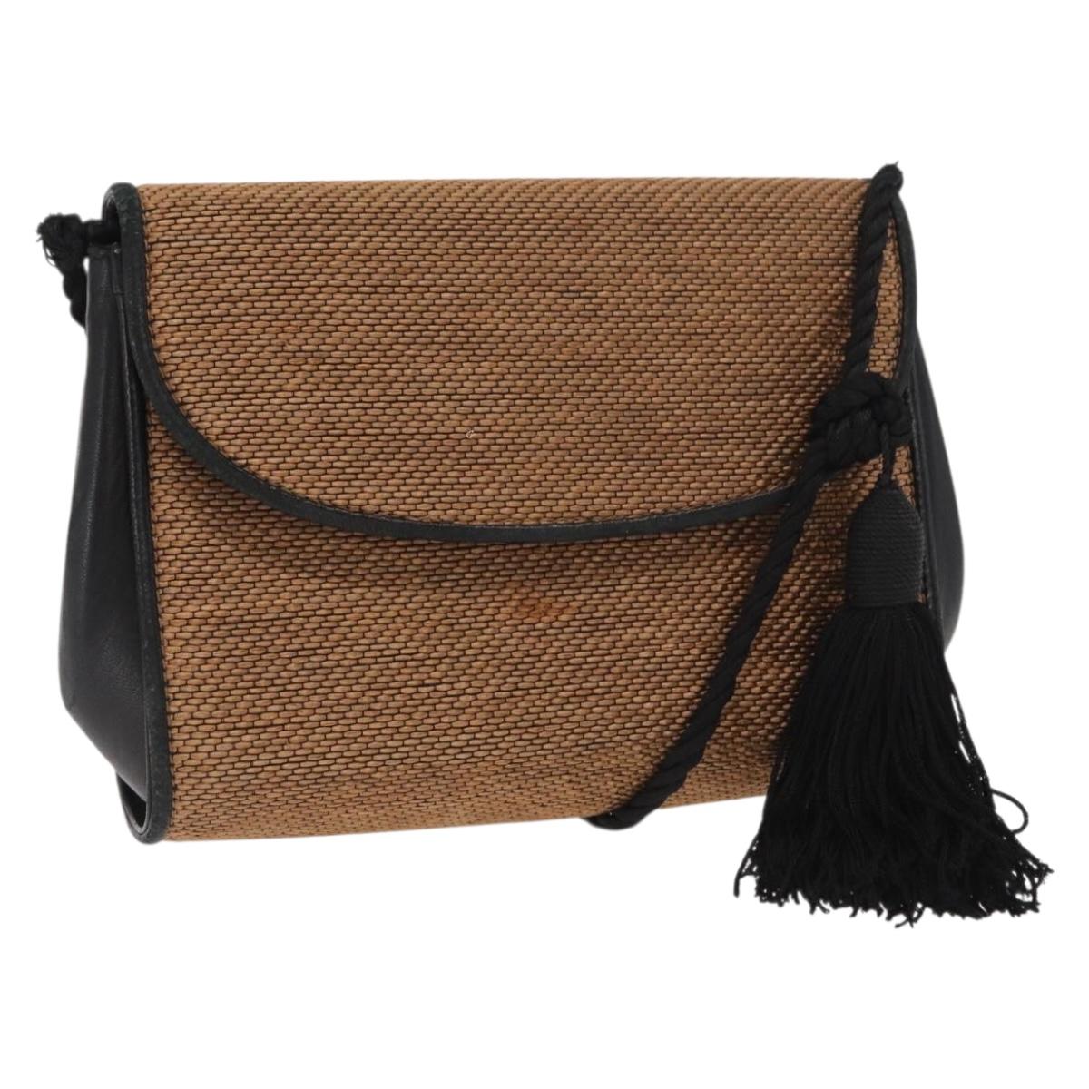 GUCCI Shoulder Bag Canvas Gold Brown Auth ka1072