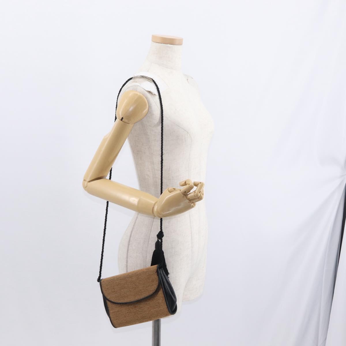 GUCCI Shoulder Bag Canvas Gold Brown Auth ka1072