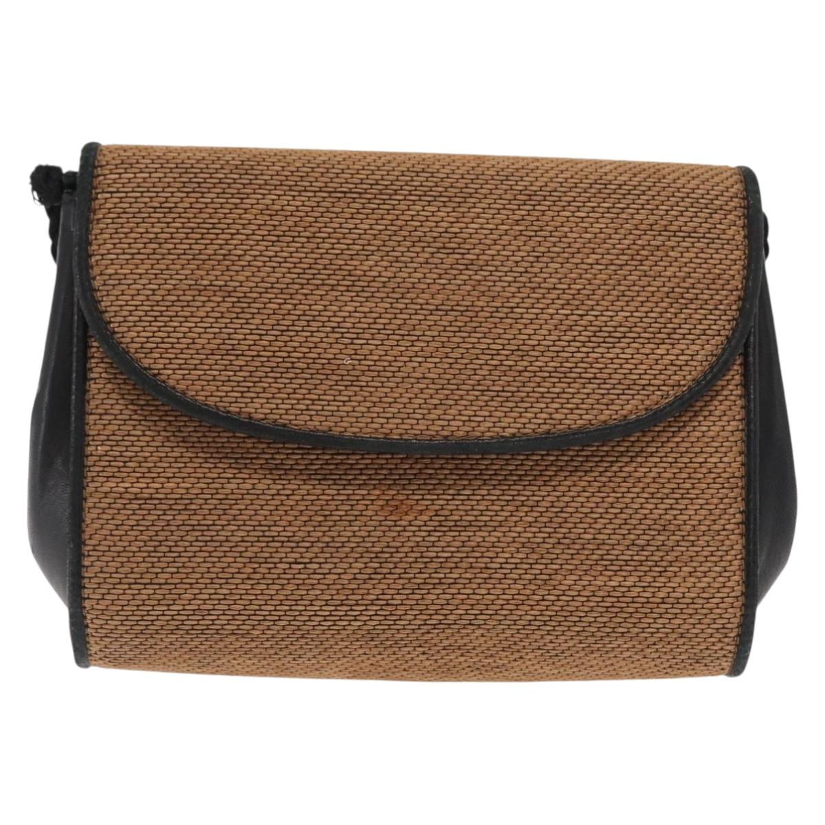 GUCCI Shoulder Bag Canvas Gold Brown Auth ka1072