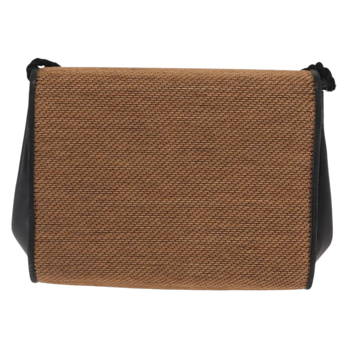 GUCCI Shoulder Bag Canvas Gold Brown Auth ka1072