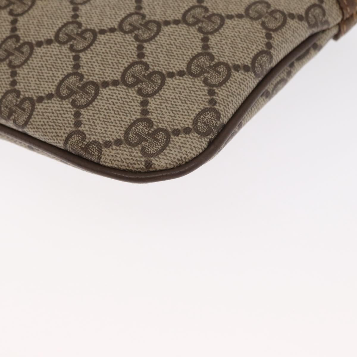 GUCCI GG Supreme Web Sherry Line Bag PVC Beige Gold 68 02 047 Auth ka1073
