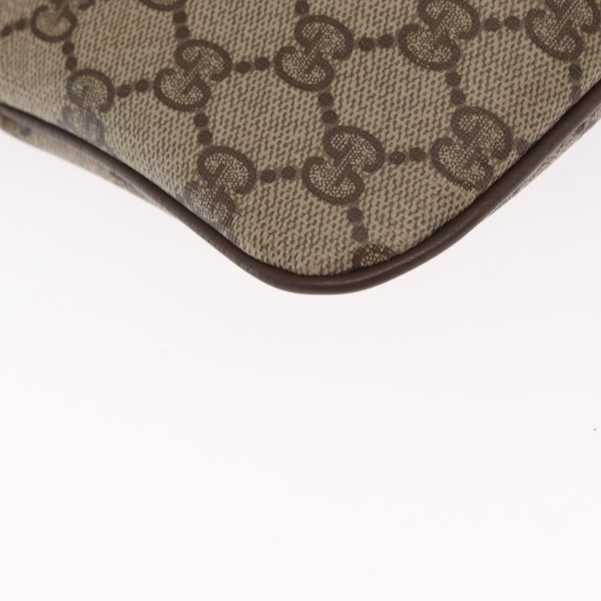GUCCI GG Supreme Web Sherry Line Bag PVC Beige Gold 68 02 047 Auth ka1073
