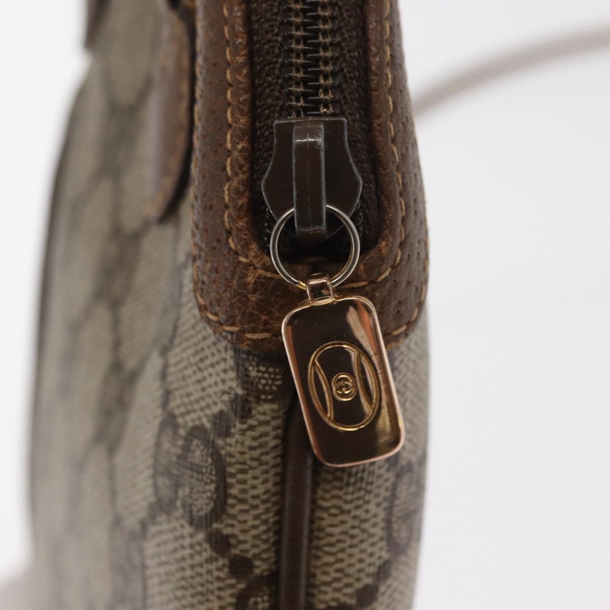 GUCCI GG Supreme Web Sherry Line Bag PVC Beige Gold 68 02 047 Auth ka1073