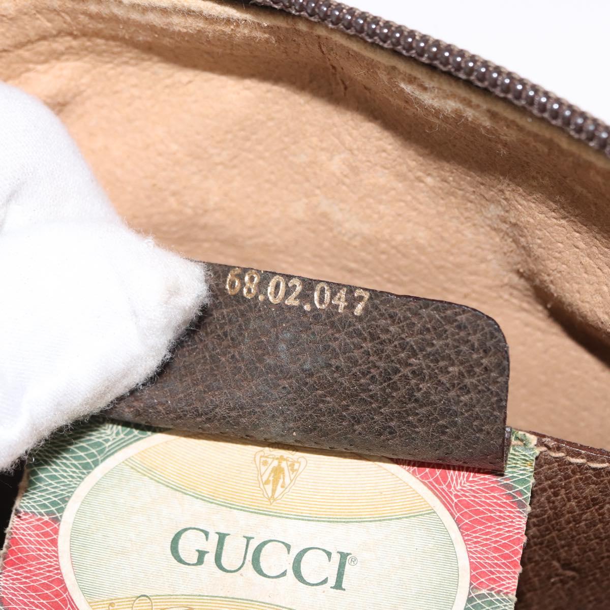 GUCCI GG Supreme Web Sherry Line Bag PVC Beige Gold 68 02 047 Auth ka1073