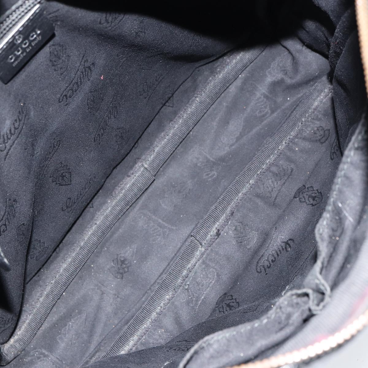 GUCCI GG Implementation Bag Coated Canvas Black Silver 201448 Auth ka108