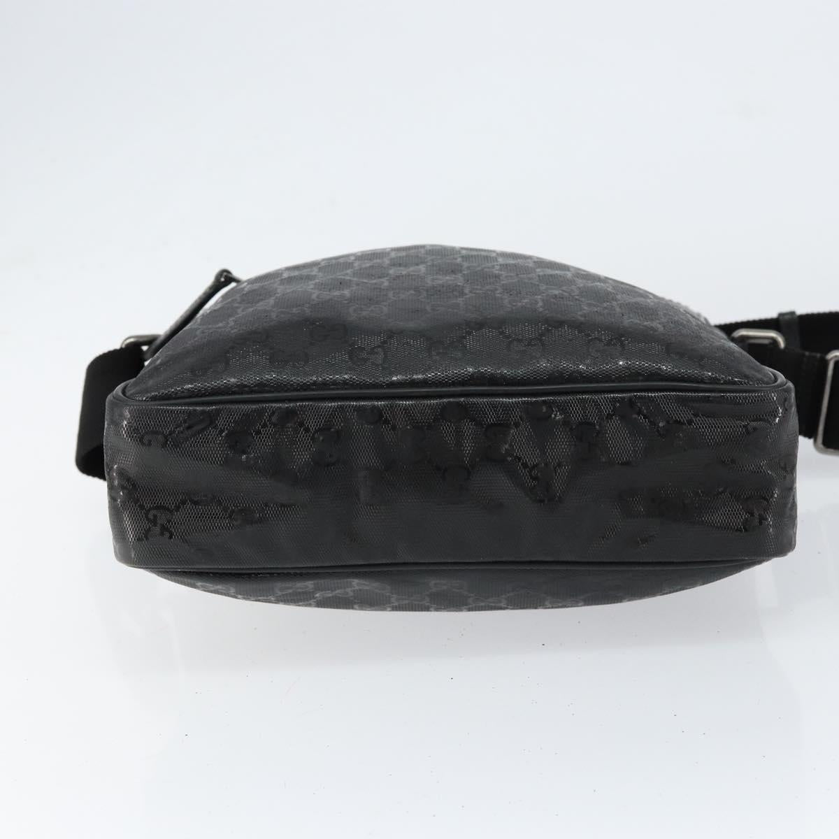 GUCCI GG Implementation Bag Coated Canvas Black Silver 201448 Auth ka108