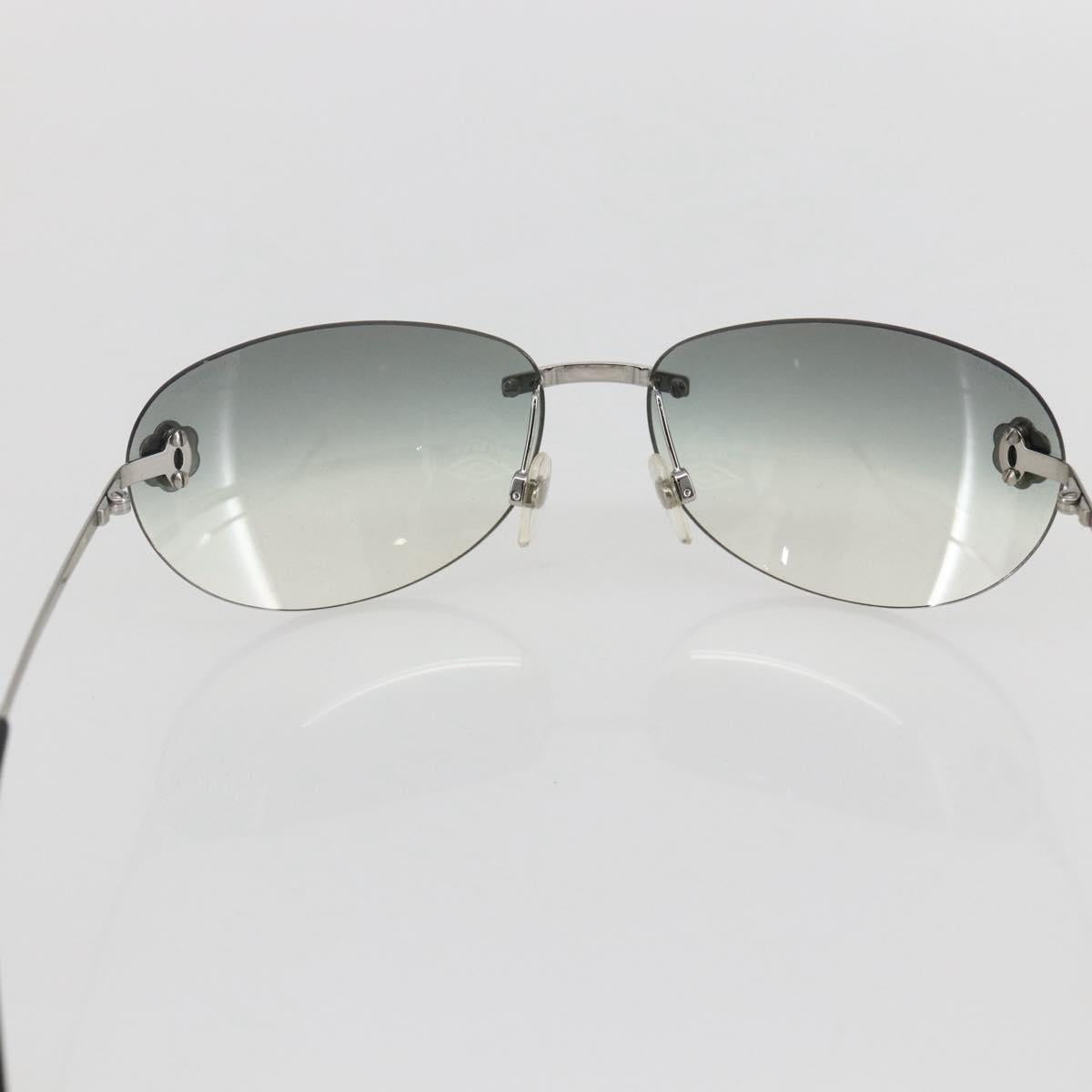 CHANEL Sunglasses metal Black CC Auth ka1080
