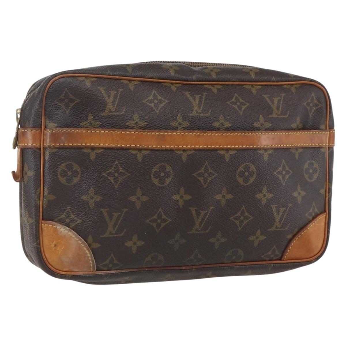 LOUIS VUITTON Monogram Compiegne 28 Clutch Bag M51845 LV Auth ka1082