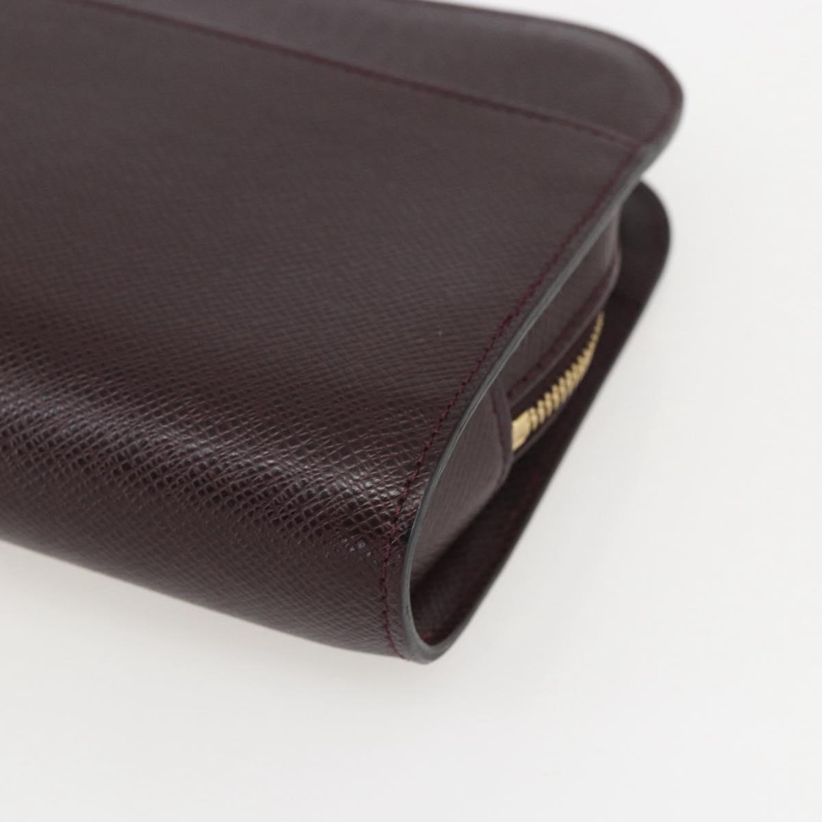 LOUIS VUITTON Taiga Baikal Clutch Bag Acajou M30186 LV Auth ka1091