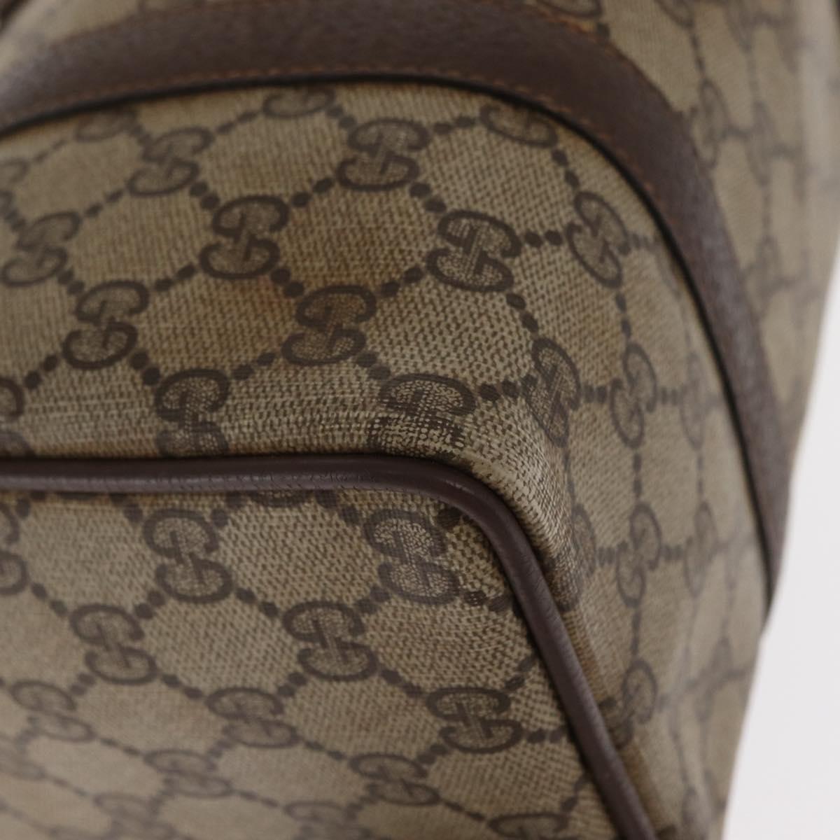 GUCCI GG Supreme Web Sherry Line Hand Bag PVC Beige Gold 40 02 006 Auth ka1094