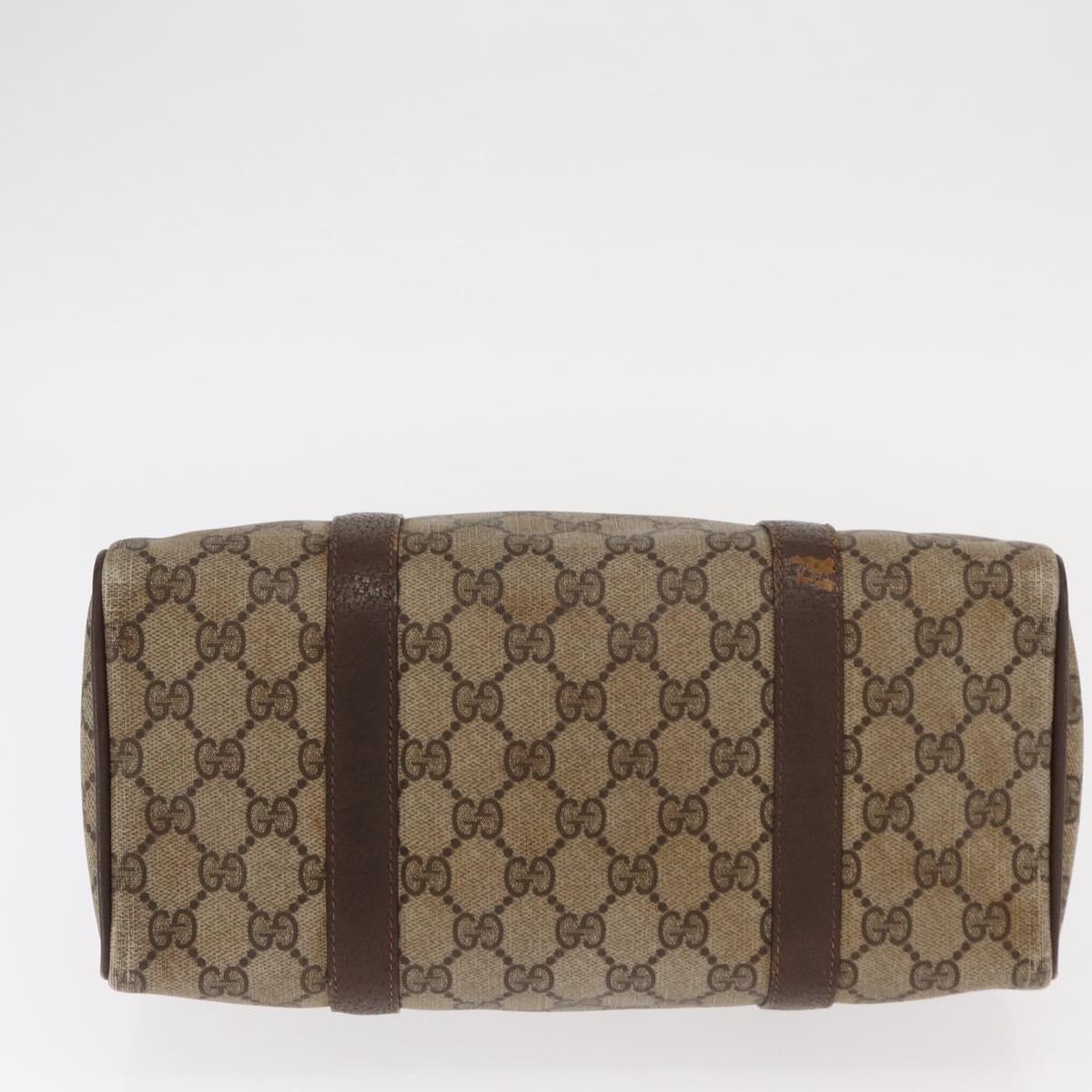 GUCCI GG Supreme Web Sherry Line Hand Bag PVC Beige Gold 40 02 006 Auth ka1094