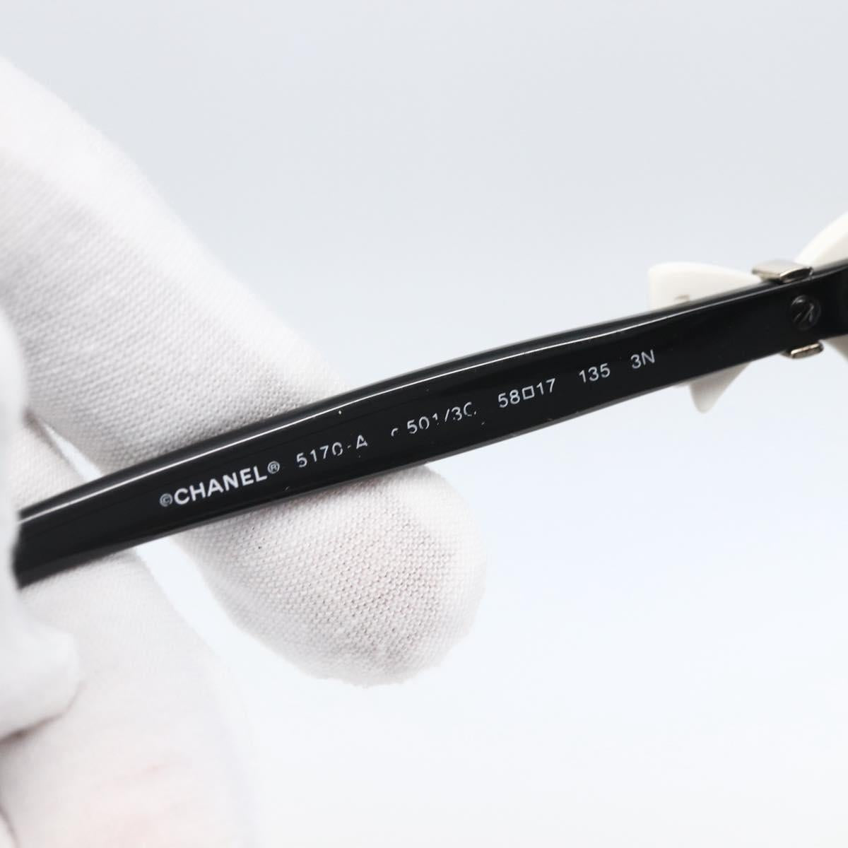 CHANEL Sunglasses plastic Black CC Auth ka1104