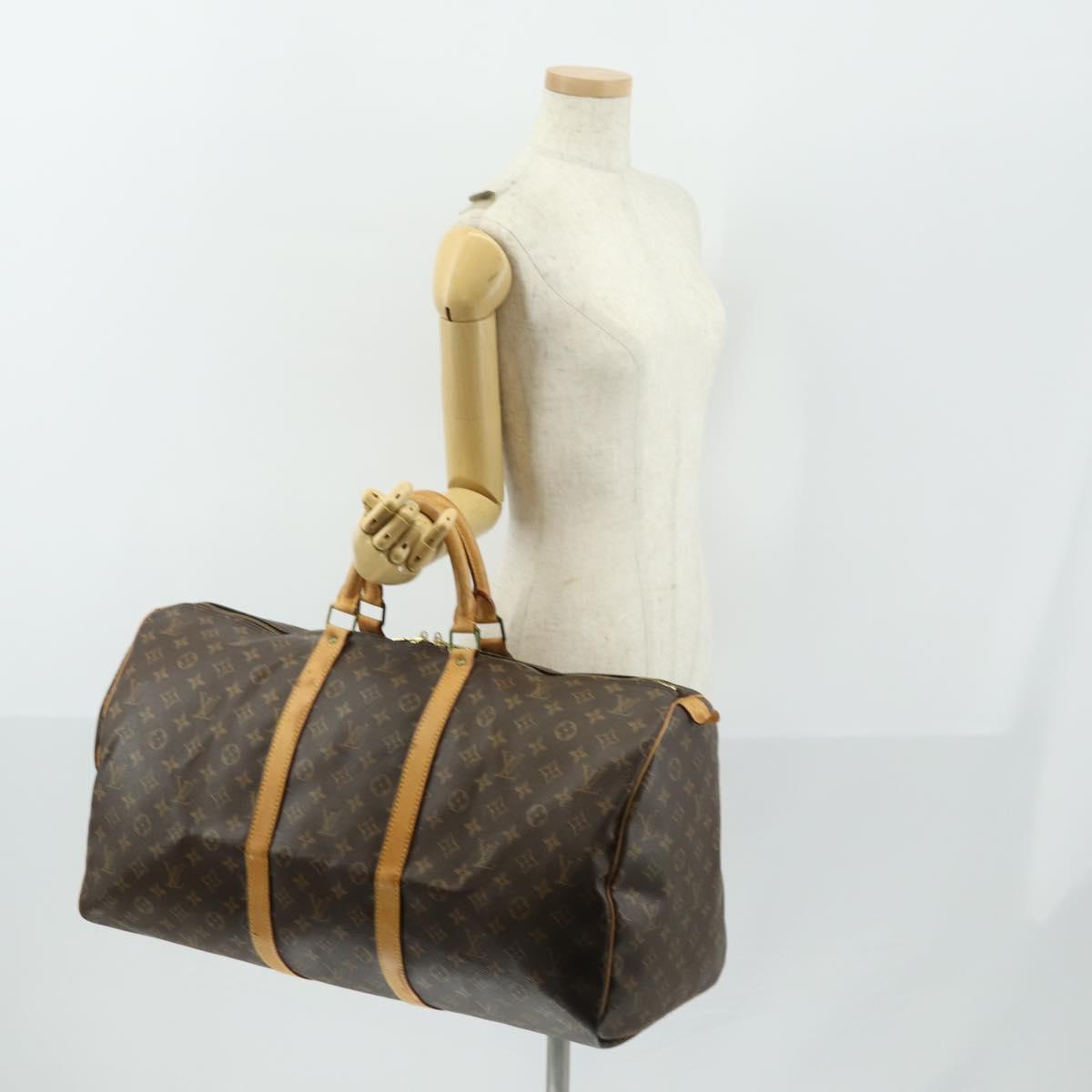 LOUIS VUITTON Monogram Keepall 55 Boston Bag M41424 LV Auth ka1119