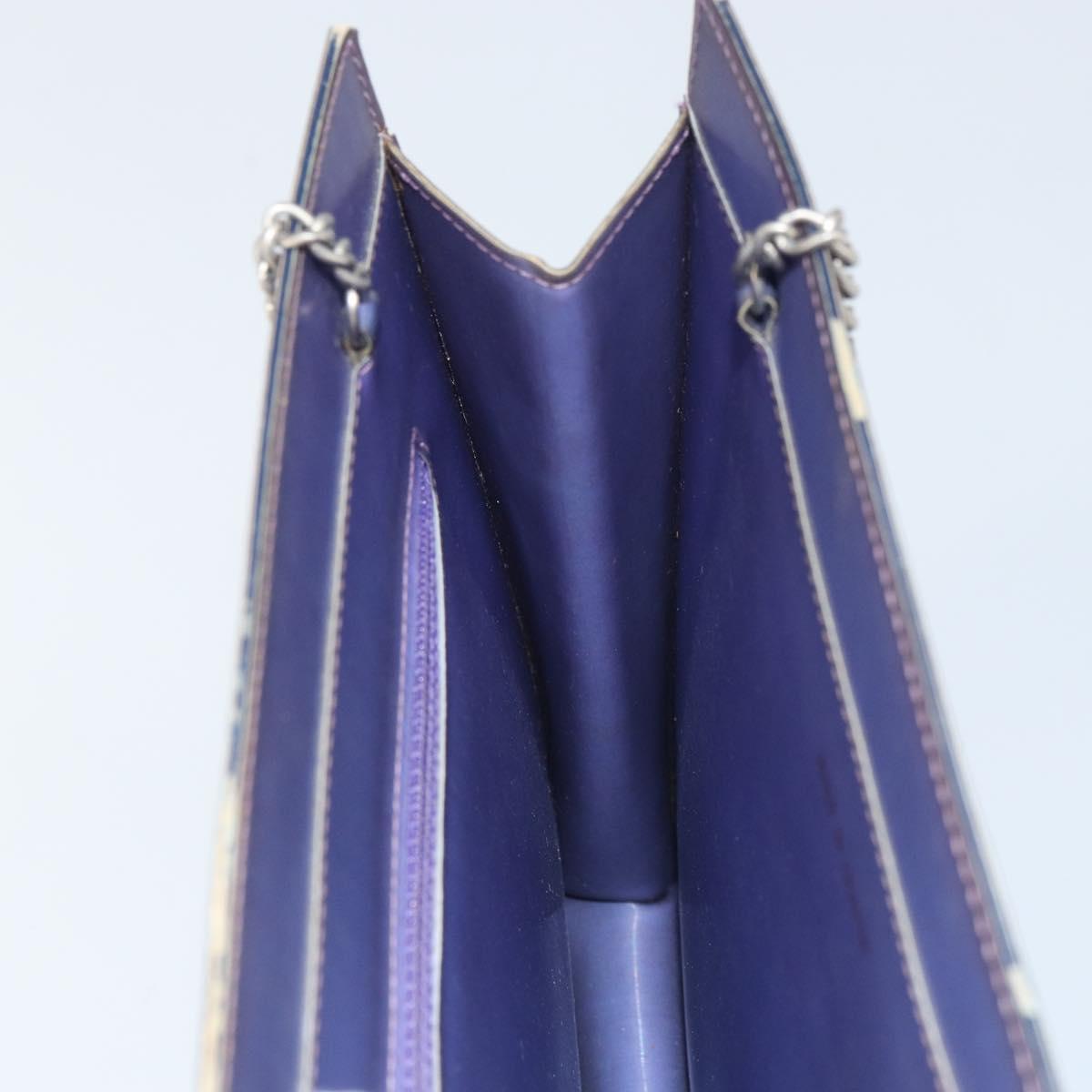 CHANEL Hologram Chain Shoulder Bag Vinyl Purple CC Auth ka1124