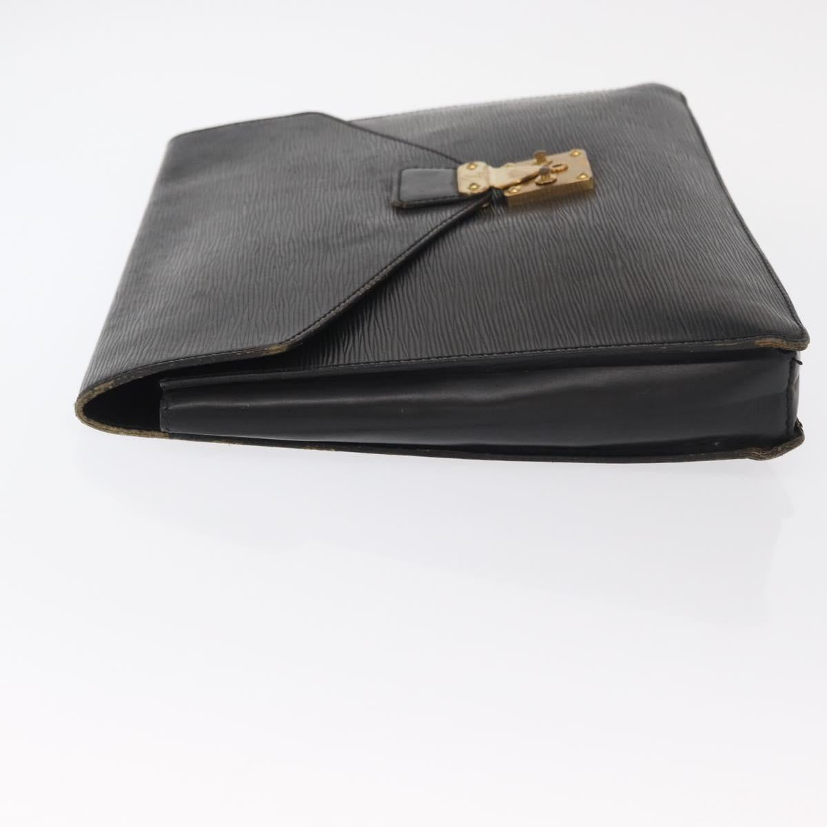 LOUIS VUITTON Epi Porte Documents Senateur Briefcase Black M54452 LV Auth ka1125