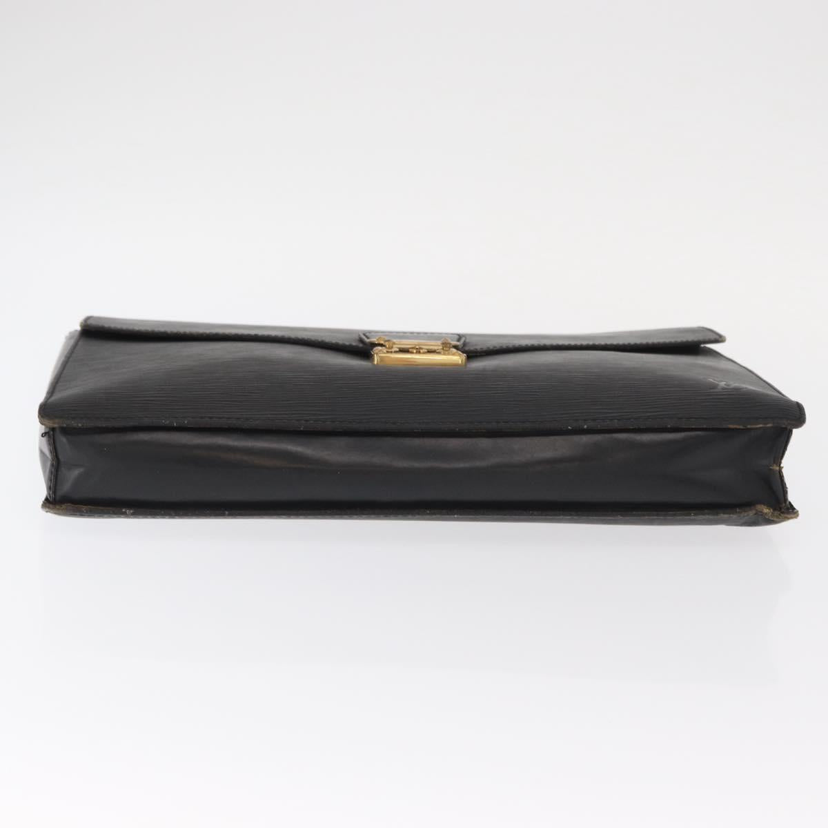 LOUIS VUITTON Epi Porte Documents Senateur Briefcase Black M54452 LV Auth ka1125