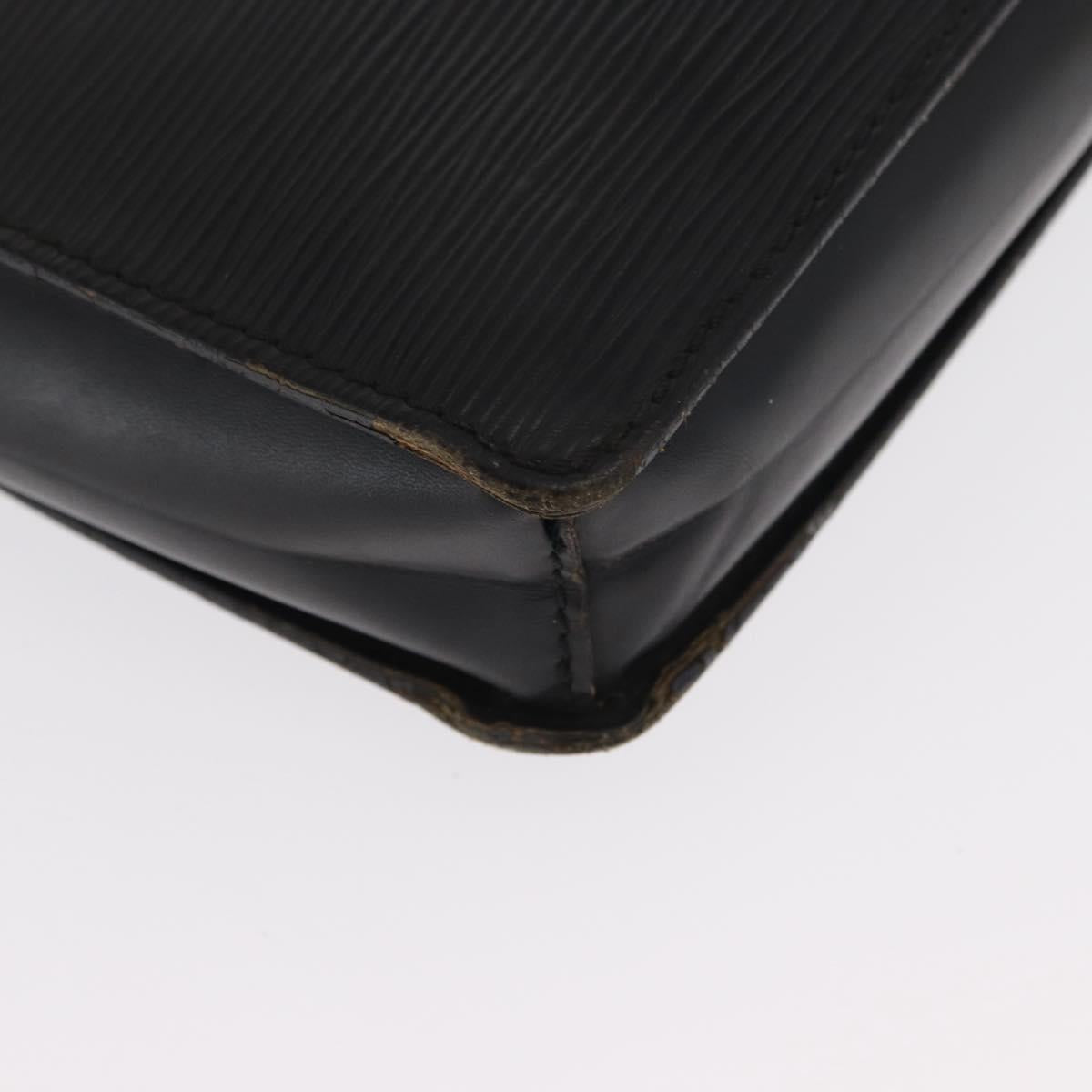 LOUIS VUITTON Epi Porte Documents Senateur Briefcase Black M54452 LV Auth ka1125