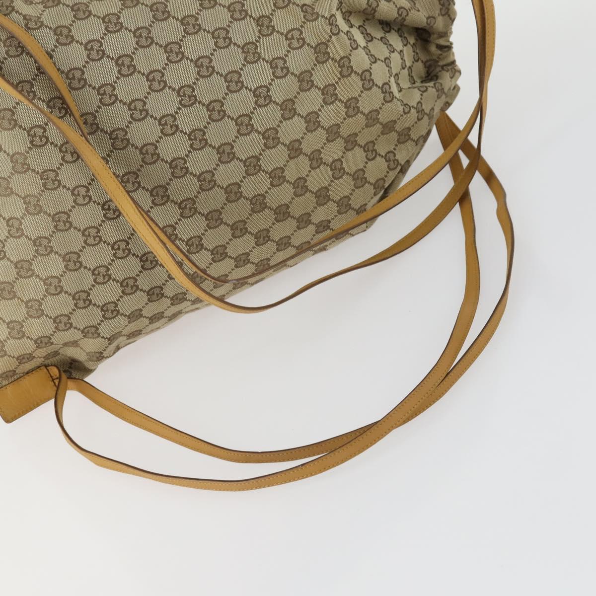 GUCCI GG Canvas Backpack Beige Silver Auth ka1128