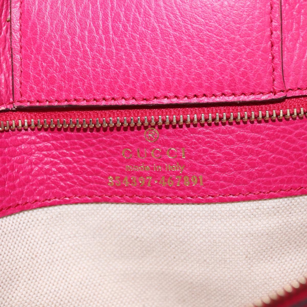 GUCCI Tote Bag Leather Pink Gold 354397 Auth ka1133