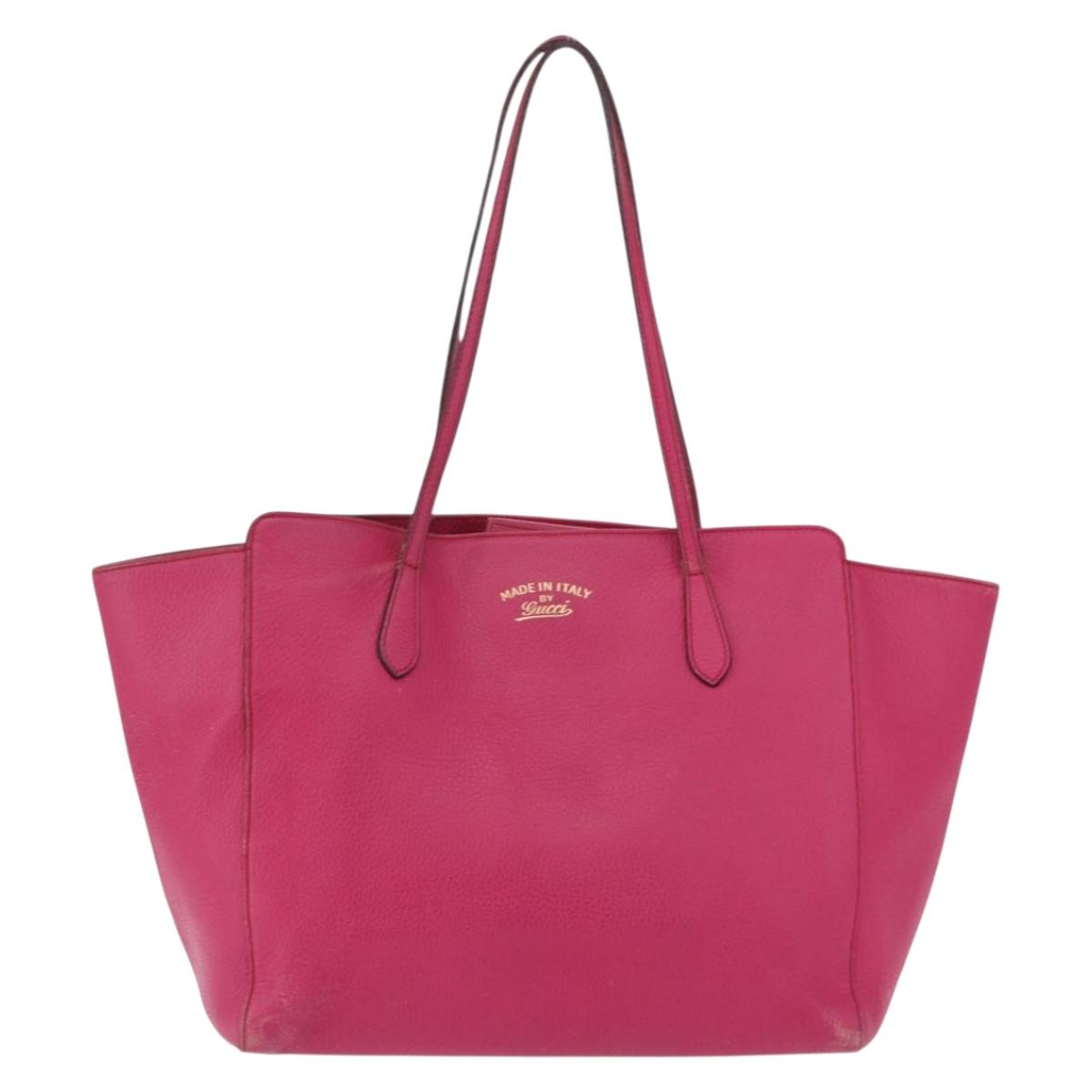 GUCCI Tote Bag Leather Pink Gold 354397 Auth ka1133