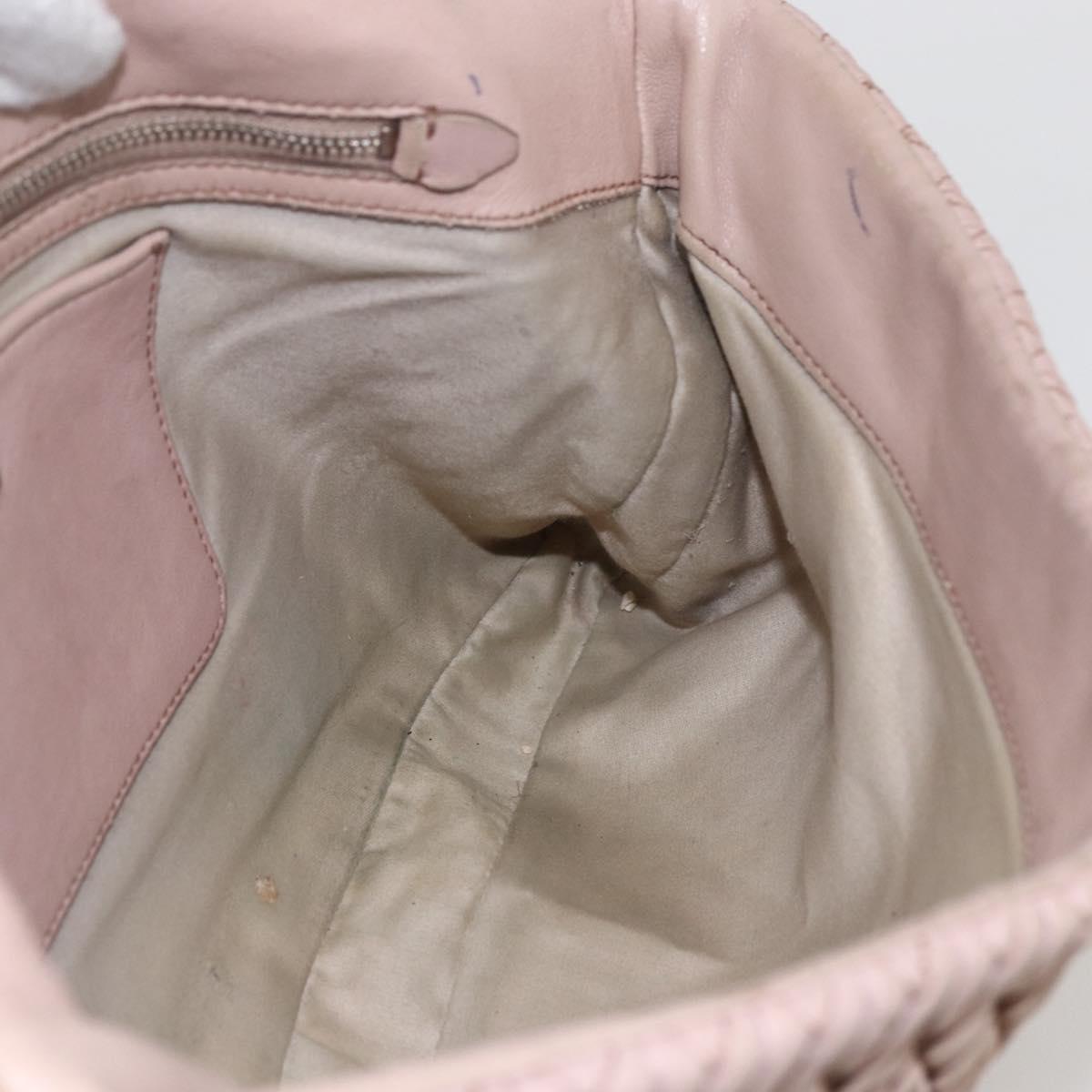 Miu Miu Shoulder Bag Leather Silver Pink Auth ka1134