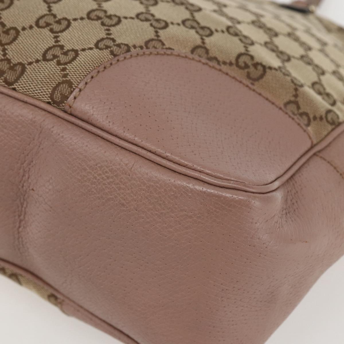 GUCCI GG Canvas Tote Bag Beige Gold 323671 Auth ka1137
