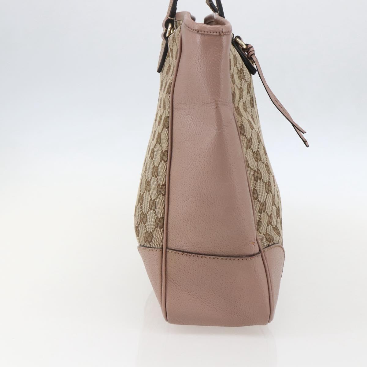 GUCCI GG Canvas Tote Bag Beige Gold 323671 Auth ka1137