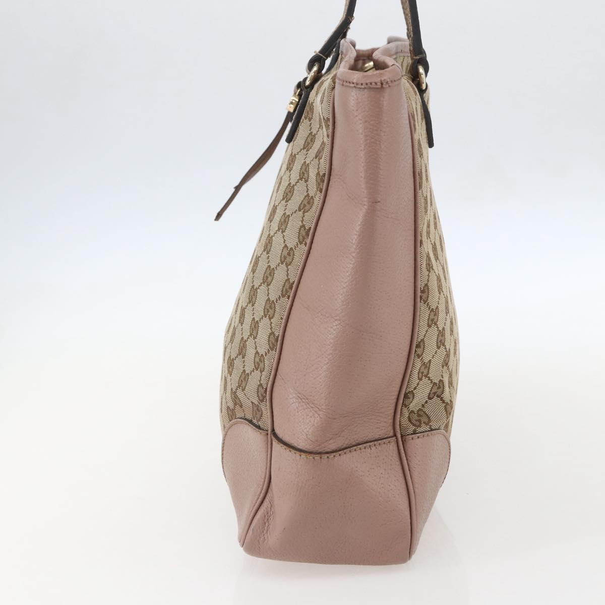 GUCCI GG Canvas Tote Bag Beige Gold 323671 Auth ka1137