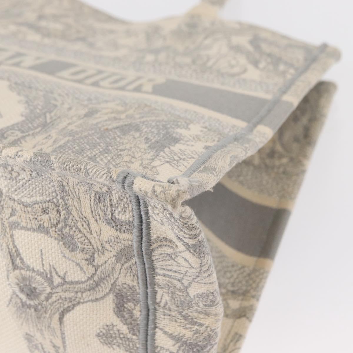 Christian Dior Toile De Jouy Book Tote Hand Bag Canvas Gray Auth ka113A