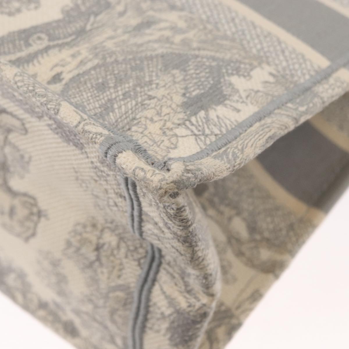 Christian Dior Toile De Jouy Book Tote Hand Bag Canvas Gray Auth ka113A