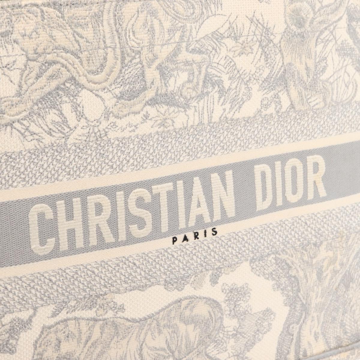 Christian Dior Toile De Jouy Book Tote Hand Bag Canvas Gray Auth ka113A