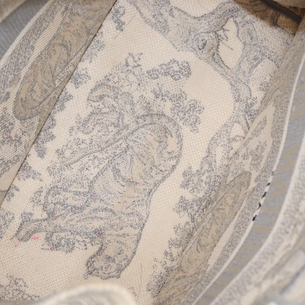 Christian Dior Toile De Jouy Book Tote Hand Bag Canvas Gray Auth ka113A