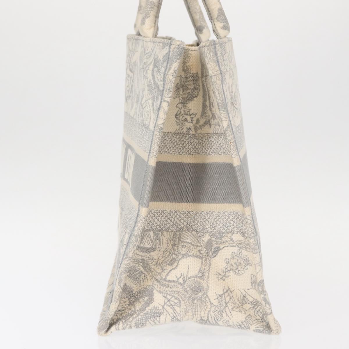 Christian Dior Toile De Jouy Book Tote Hand Bag Canvas Gray Auth ka113V