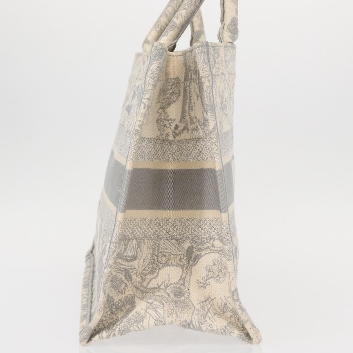 Christian Dior Toile De Jouy Book Tote Hand Bag Canvas Gray Auth ka113A