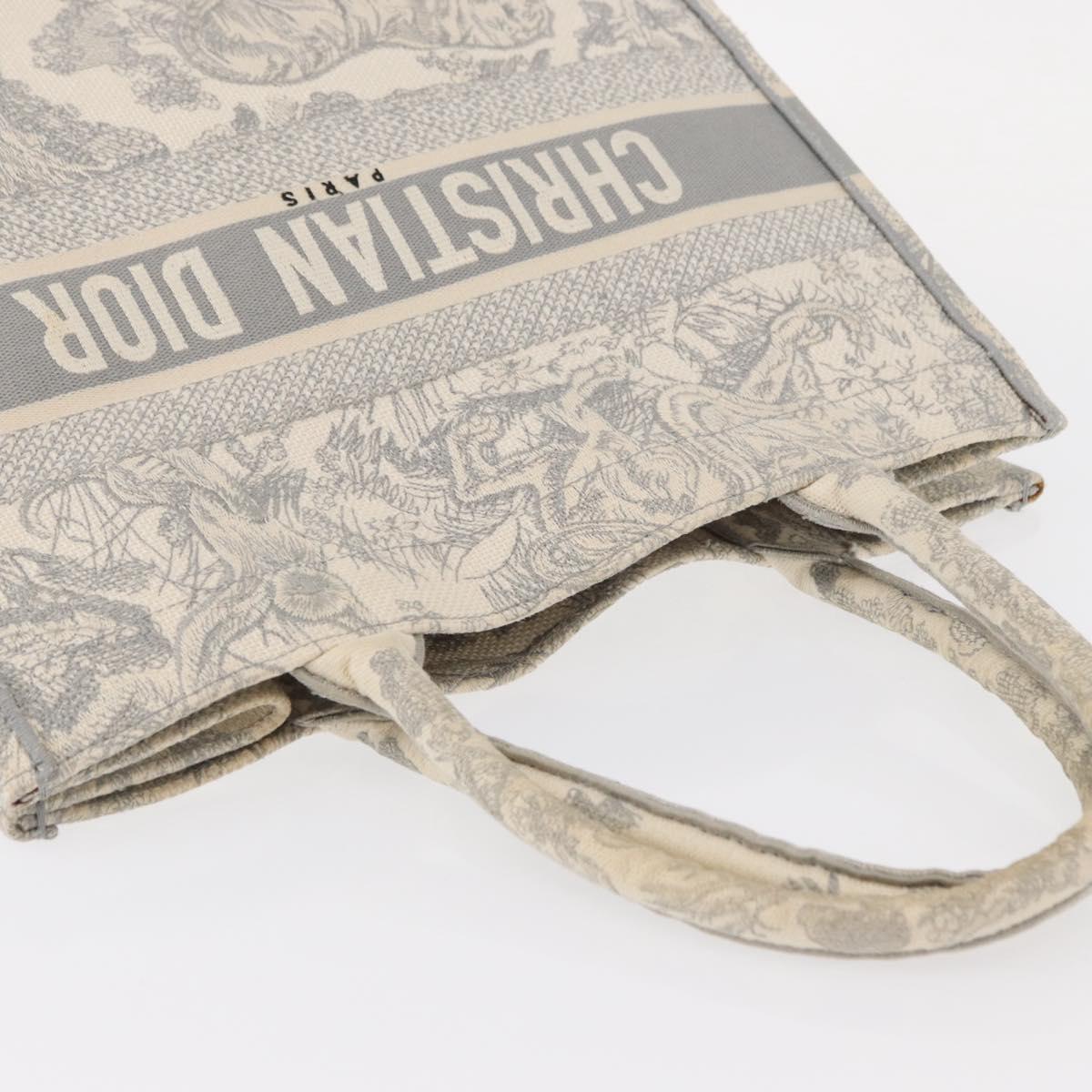 Christian Dior Toile De Jouy Book Tote Hand Bag Canvas Gray Auth ka113A