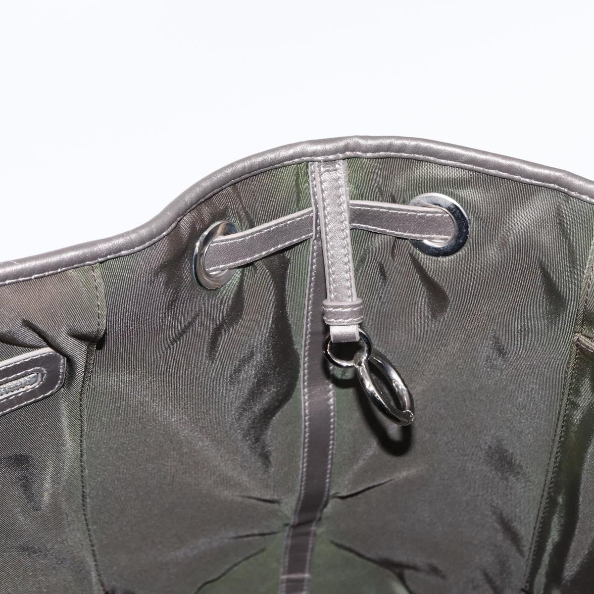 Christian Dior Canage Tote Bag Coated Canvas Silver tone Auth ka114