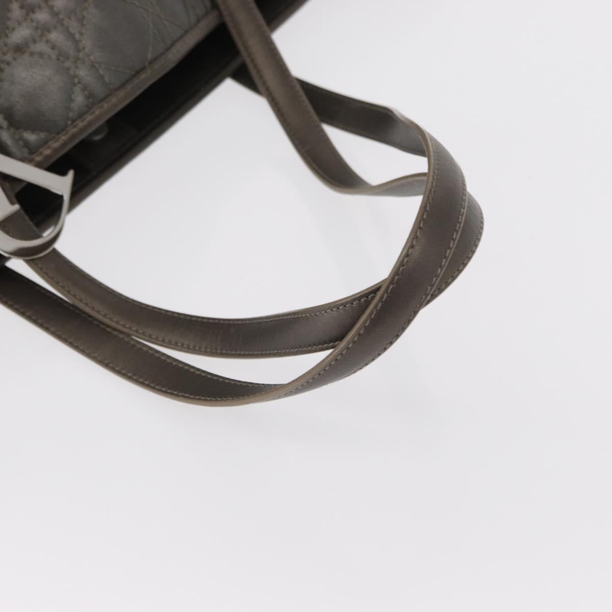 Christian Dior Canage Tote Bag Coated Canvas Silver tone Auth ka114