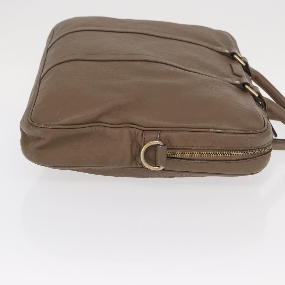 GUCCI GG Canvas Guccissima Hand Bag Leather Brown Gold 208463 Auth ka1141