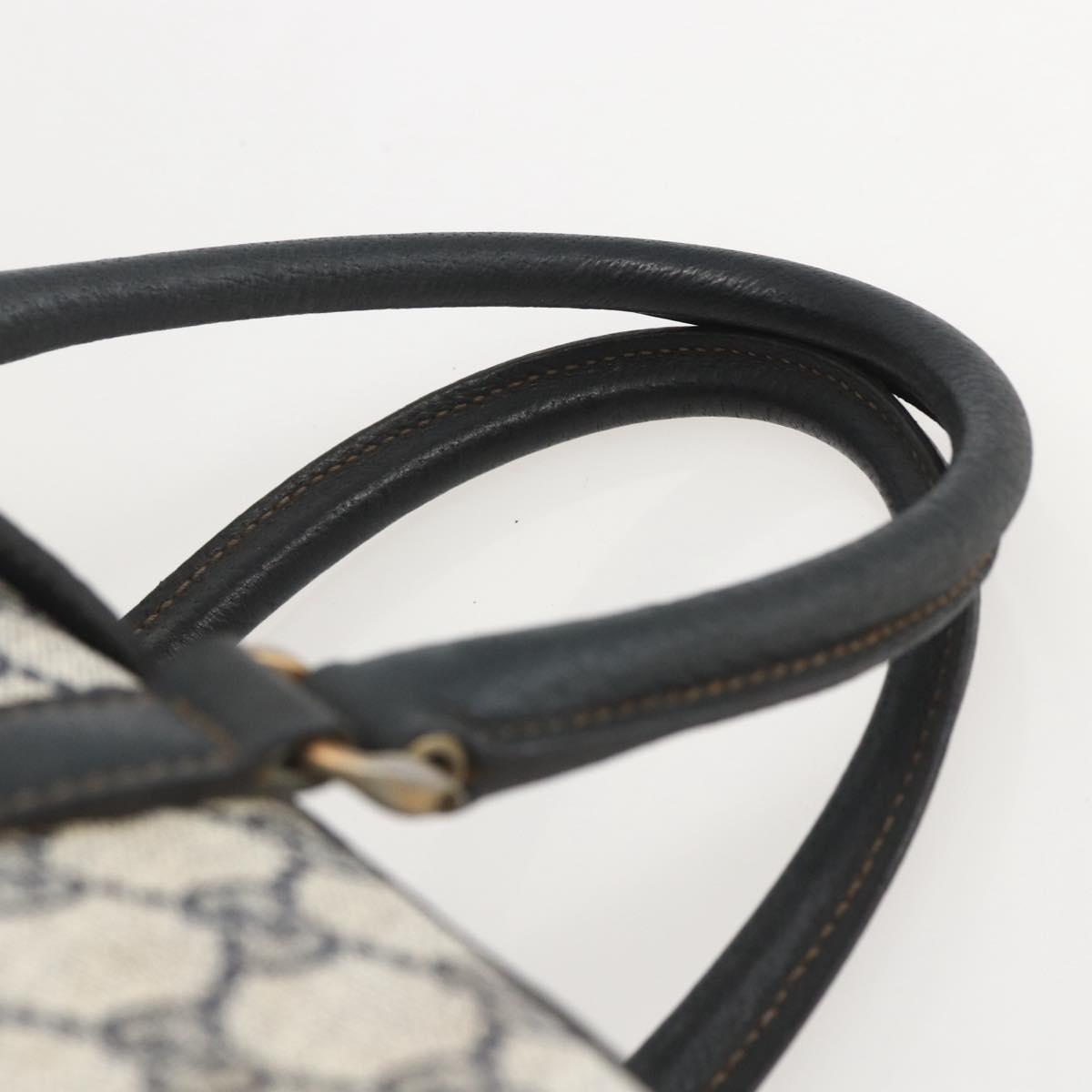 GUCCI GG Supreme Hand Bag PVC Navy Gold Auth ka1142