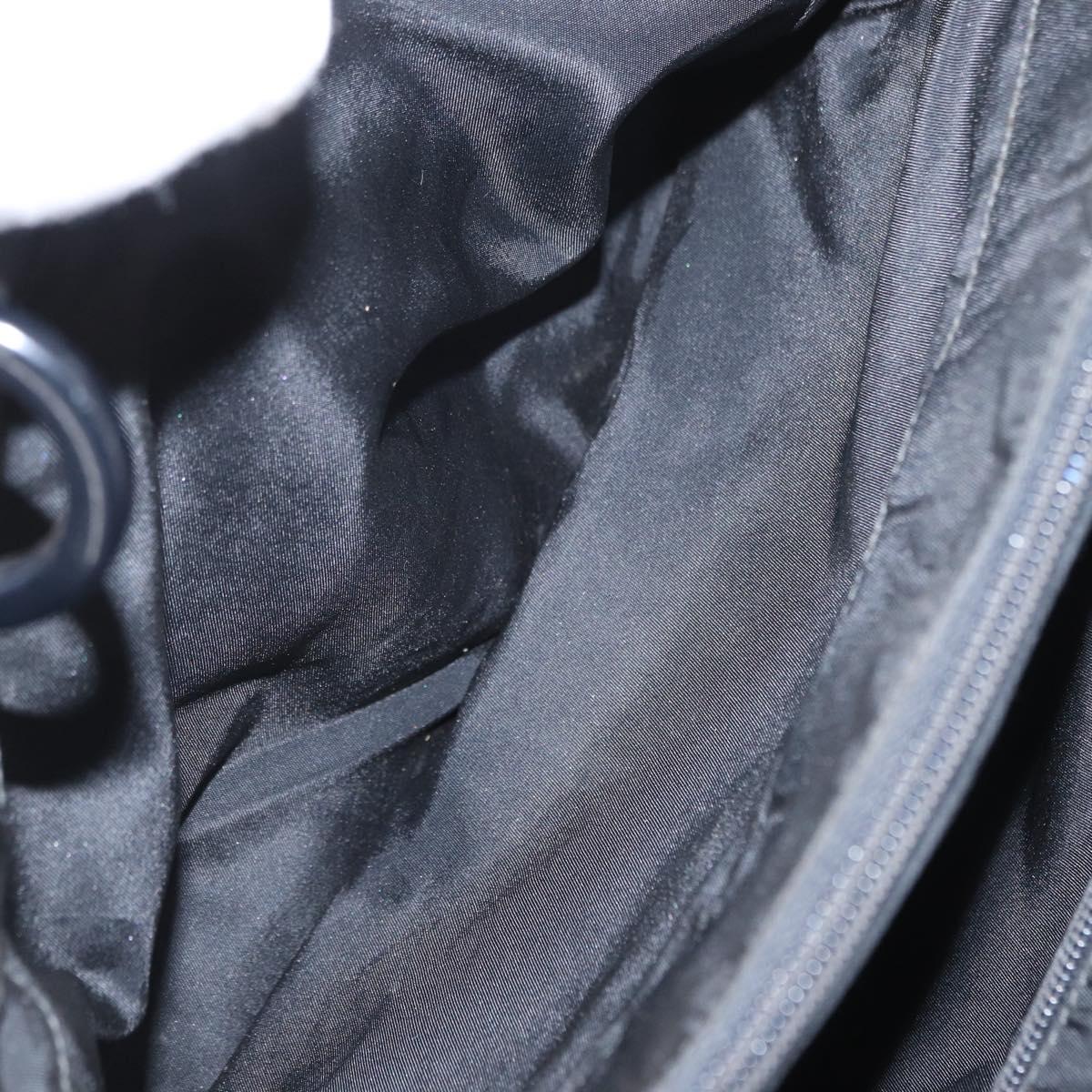 PRADA Hand Bag Nylon Black Silver Auth ka1143