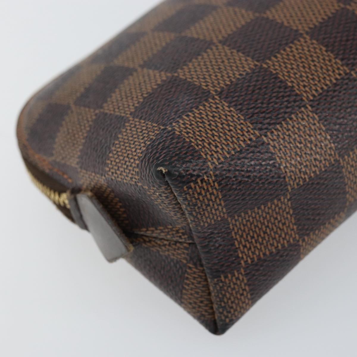 LOUIS VUITTON Damier Ebene Pochette Cosmetic PM Pouch N47516 LV Auth ka1146