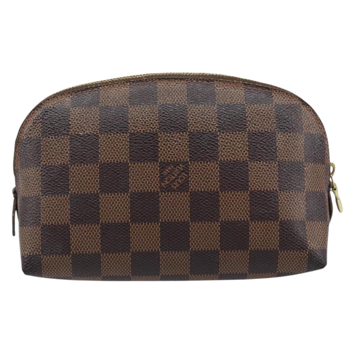 LOUIS VUITTON Damier Ebene Pochette Cosmetic PM Pouch N47516 LV Auth ka1146